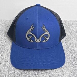 Realtree Fishing Antlers Meshback Snapback Cap Hat Royal Blue / Black NEW